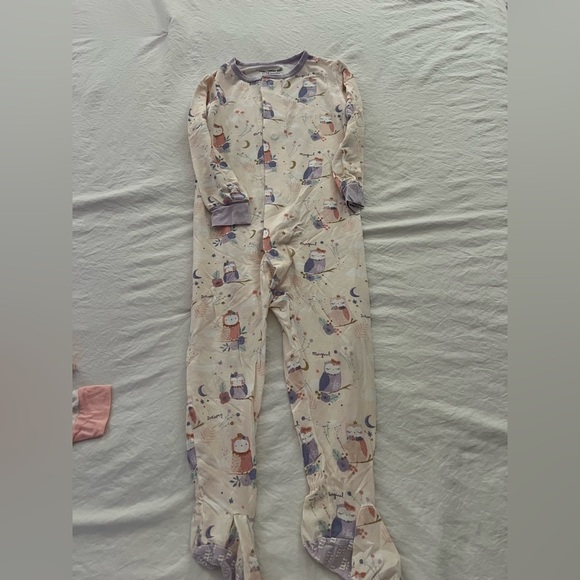 Magnetic Me Pink Magical Owl Print Footie Pajama Sleeper Size 12-18 months - Picture 1 of 2